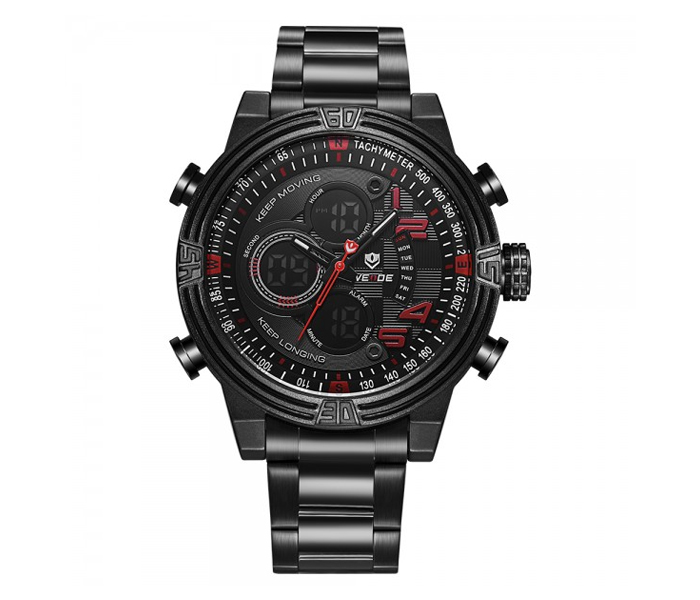 Weide WH-5209MB Analog and LCD Digital Watch Black and Red - Zoom Image