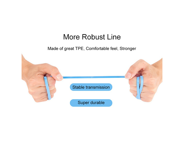 iends IN-CA9546 2-in-1 Flat USB Cable with Micro USB & Lightning Connectors - Blue - Zoom Image 5