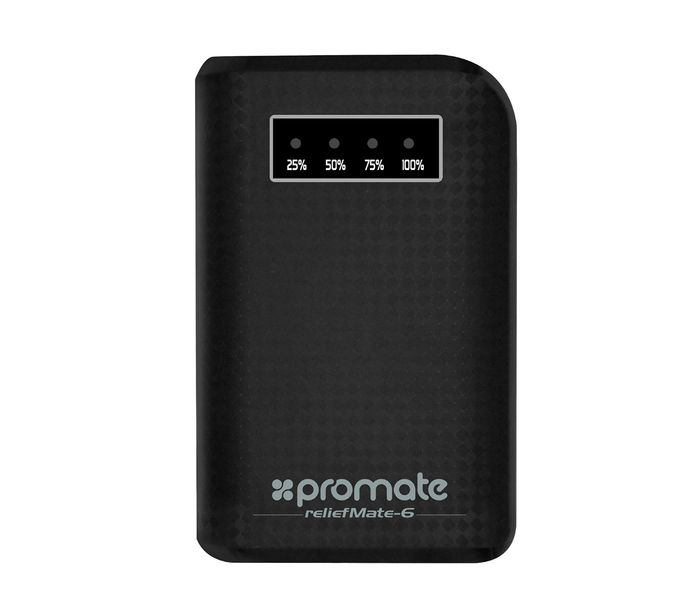 Promate ReliefMate-6 6000 mAh Compact Universal Power Bank, Black - Zoom Image 7