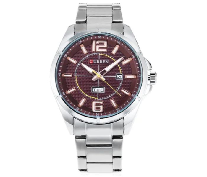 Curren 8271 Analog Quartz Watch For Men Silver and Brown - Zoom Image 2