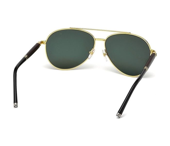 Mont Blanc MB 518S 30N Aviator Shiny Endura Gold & Black Frame and Grey/Green Mirrored Sunglasses for Unisex - Zoom Image 3