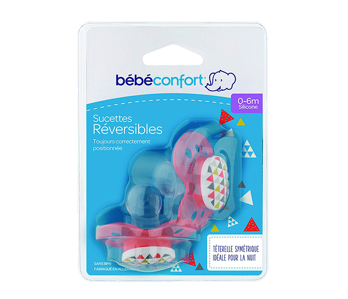 Bebe Confort 3104201090 Sport Natural Reversible Silicone Pacifier - Red, 2 Pieces - Zoom Image 2