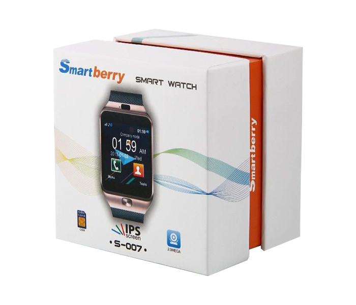 Smart Berry W-007 SIM Card Supported Smart Watch with Bluetooth - Black - Zoom Image 1