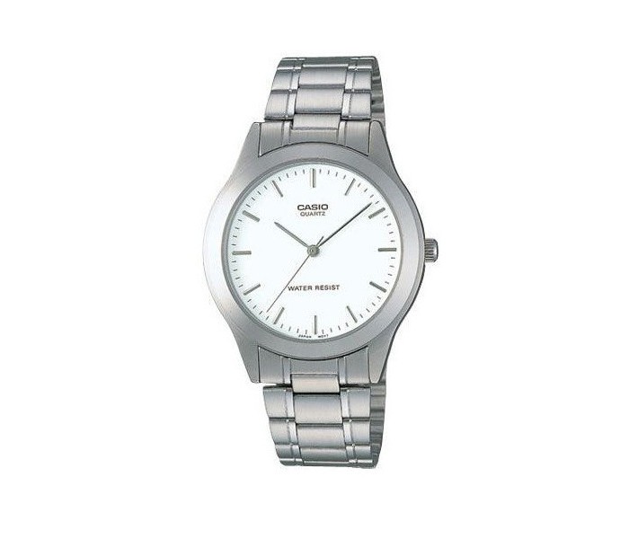 Casio MTP-1128A-7ADF Mens Analog Watch White and Silver - Zoom Image