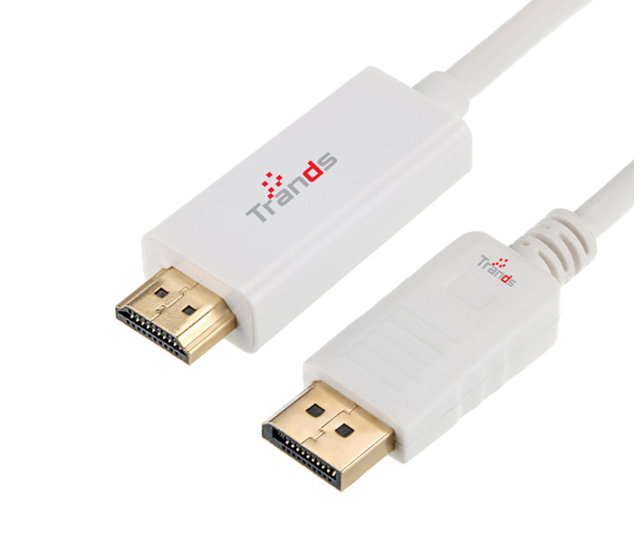 Trands TR-CA8243 Display Port to HDMI Cable - White, 3 Meter - Zoom Image 2