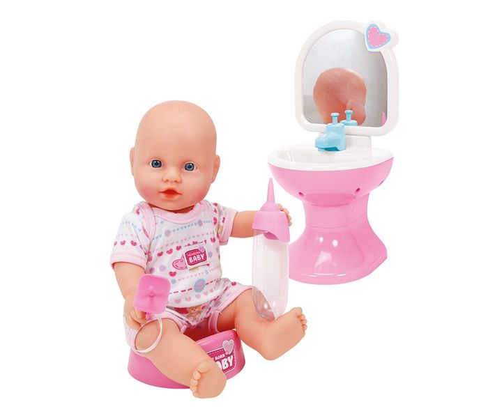 Simba 5036467 30 CM New Born Baby Doll with Bathroom Set - Pink - Zoom Image 1