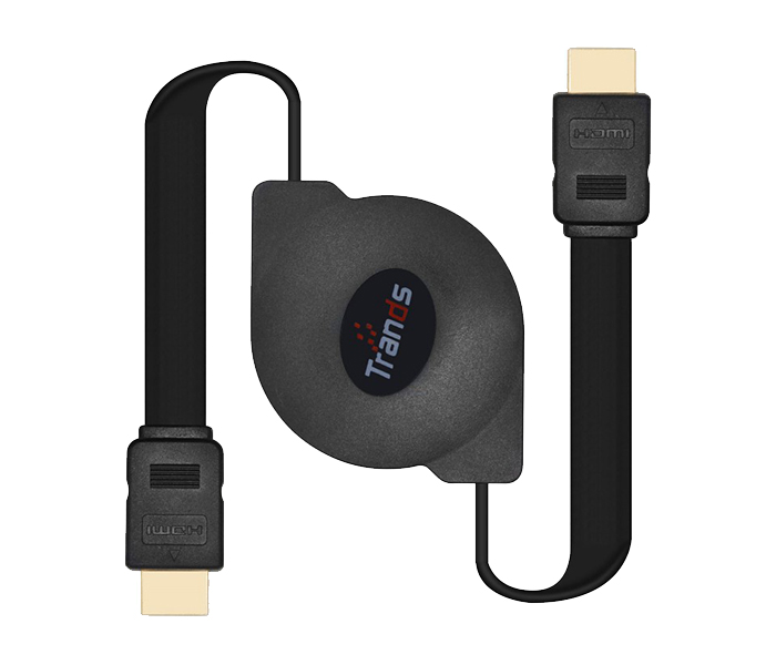 Trands TR-CA888 Retractable HDMI Male to Male Cable - Black, 1 Meter - Zoom Image 4