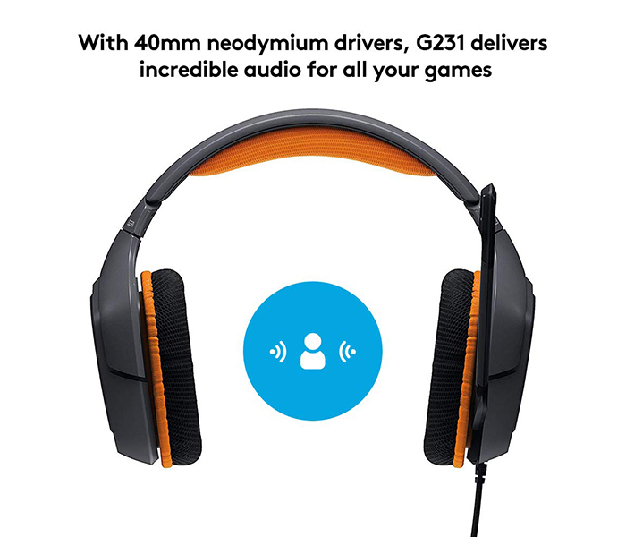 Logitech 981-000627 G231 Prodigy Gaming Wired Headset - Black - Zoom Image 2