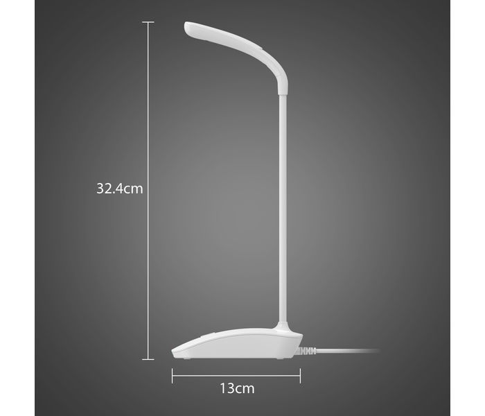 Promate Tweeter-3 3.5mm Plug Flexible Gooseneck Desktop Stereo Microphone with Stand, White - Zoom Image 1