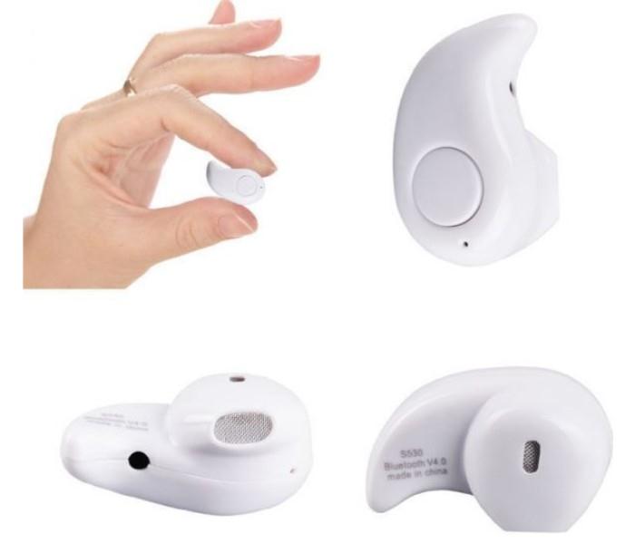 S530 Mini Invisible Single Bluetooth Headset With Mic - White - Zoom Image