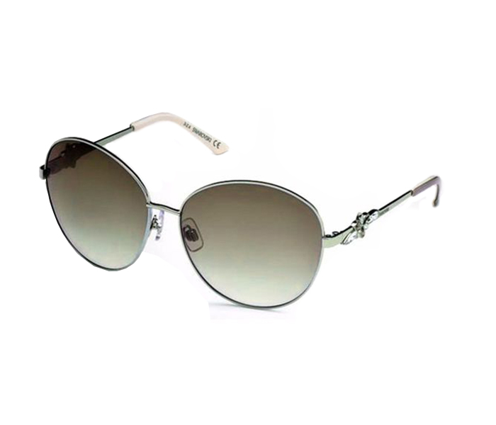 Swarovski Essence SK0092/S 16F Round Silver Frame & Grey Mirrored Sunglasses for Women - Zoom Image