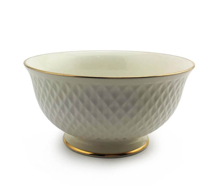 Qualitier QA-IP3314 E'Clat Gold Compote Bowl - White - Zoom Image