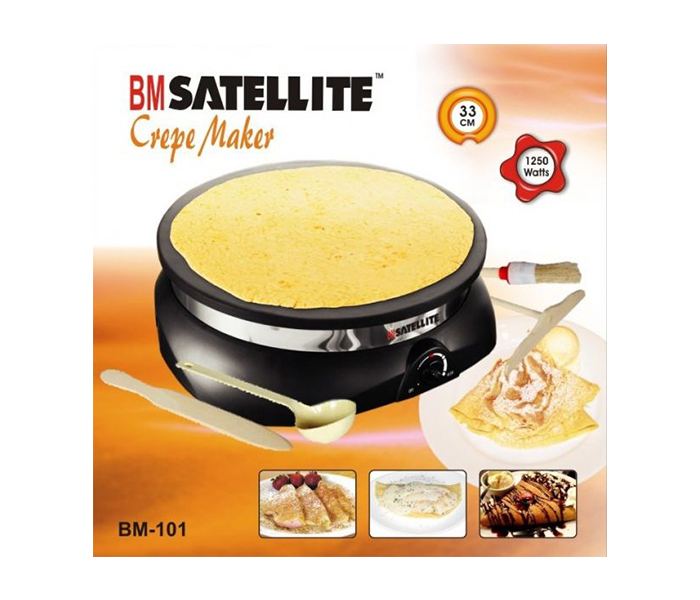 BM Satellite BM-101 1250 Watts Crepe Maker, Black - Zoom Image 1