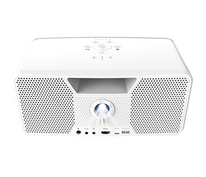 Aiptek Dashbon Flicks 140 Cordless Boombox Projector - White - Zoom Image 2