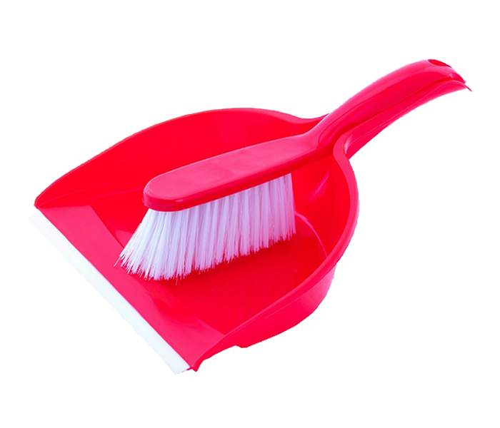 Delcasa DC1398 Dust Pan with Brush - Red - Zoom Image