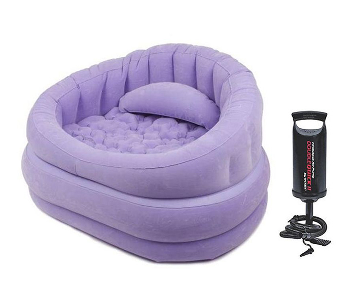 Intex ZX-68563 Inflatable Cafe Chair Sofa with Manual Air Pump - Purple - Zoom Image 2