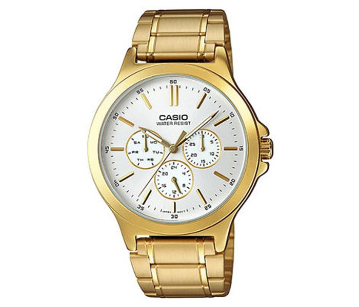 Casio MTP-V300G-7ADF Mens Analog Watch White and Gold - Zoom Image