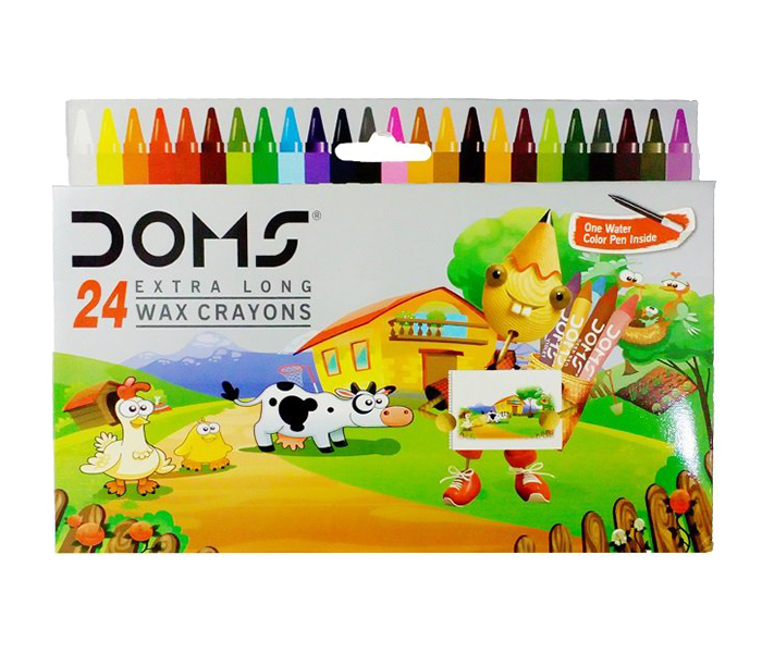 DOMS DM-3450 24 Shades Extra Long Wax Crayons - Zoom Image