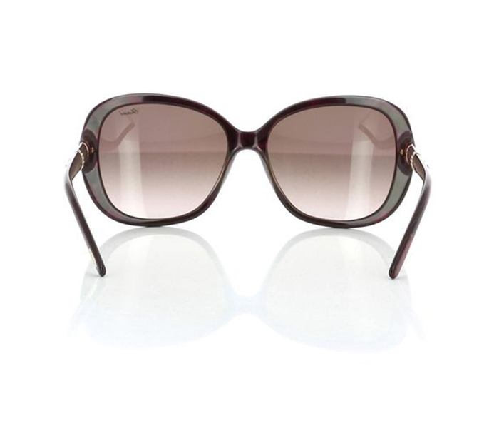 Chopard SCH149S 09E7 Round Bordeaux Pearled & Red Frame and Brown Mirrored Sunglasses for Women - Zoom Image 3