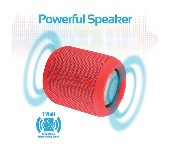 Promate Bomba Portable Wireless Speaker with Handsfree for Outdoor & Indoor - Red - Zoom Image 2