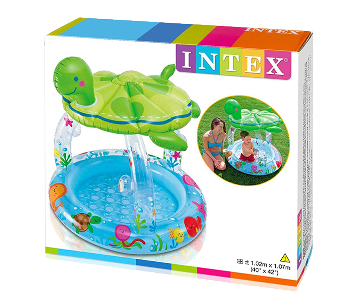 Intex ZX-57119 102 x 107CM Inflatable Sea Turtle Shade Baby Pool - Zoom Image 1