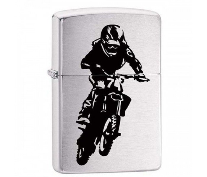 Zippo 29207 200 Motocross Rider Lighter Metalic Grey - Zoom Image