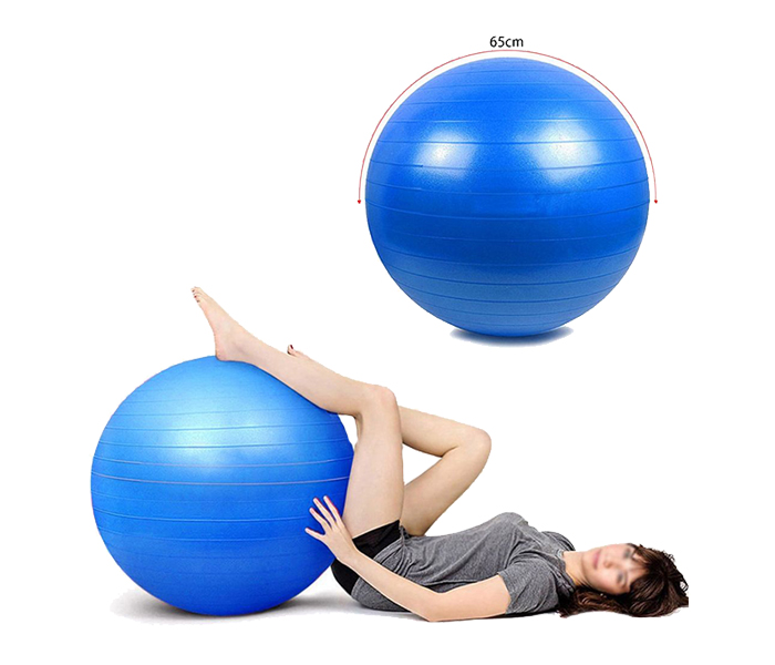 Fitness Yoga Exercise Anti Burst Gym Ball - Blue, 65cm - Zoom Image 1