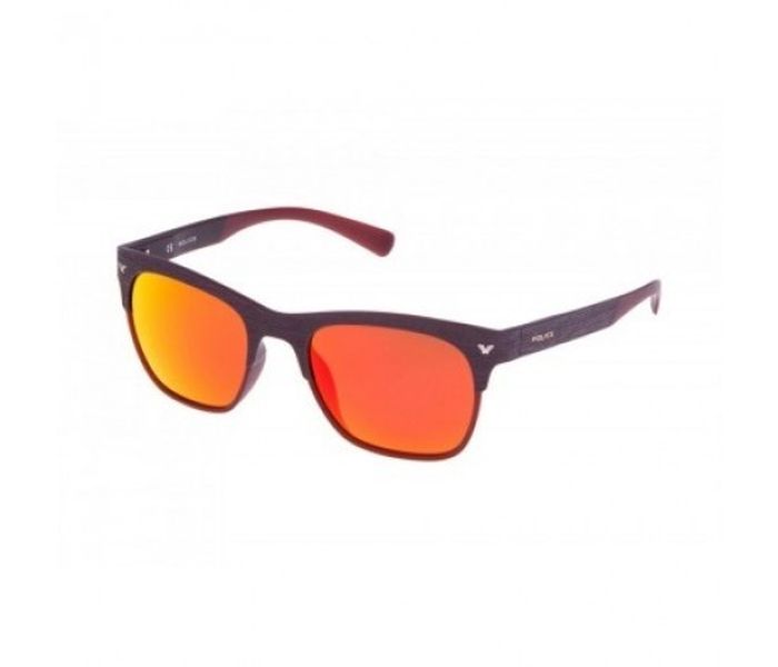 Police S1950MNKJR Round Black Frame & Bordeaux Mirrored Sunglasses for Men - Zoom Image