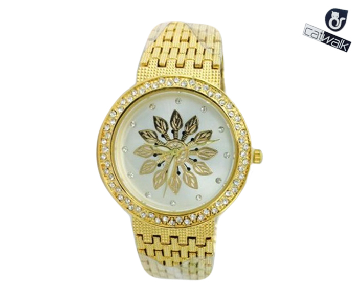 Catwalk CW-195 Genuine quality Fashionable Cz Watch For Women Gold - Zoom Image