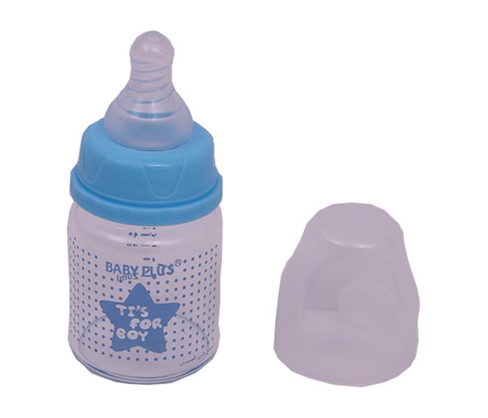 Baby Plus BP5131 Borosilicate Glass Baby Feeding Bottle - Blue - Zoom Image 2