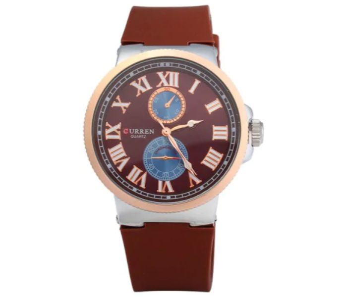 Curren 8160 Quartz Analog Watch For Men Brown - Zoom Image