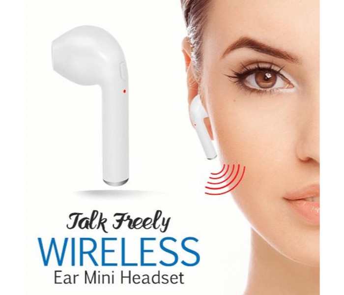 Wireless Bluetooth Mini Single Earphone with Mic HBQI7 White - Zoom Image 3