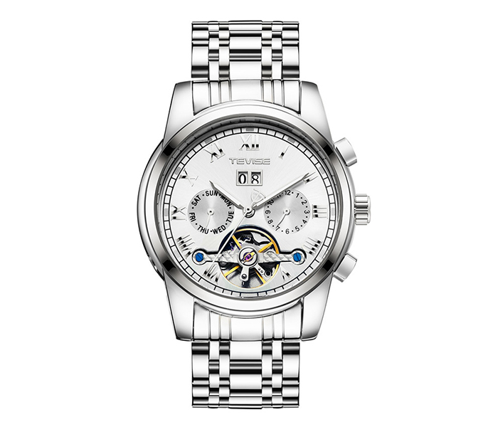 Tevise 9005DF Men's Multifunction Full Automatic Mechanical Watch - White - Zoom Image