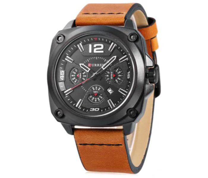 Curren 8260 Quartz Watch For Men Black And Brown - Zoom Image