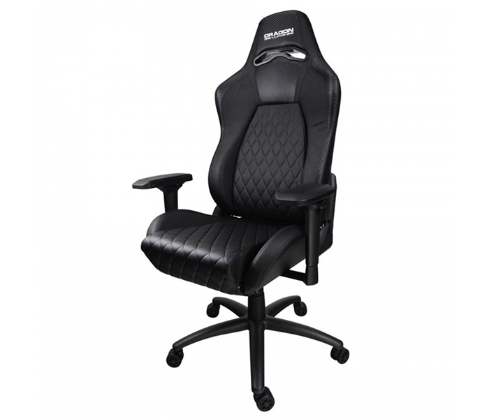 Dragon War GC-012 Luxury Gaming Chair Carbon Fiber Trims with Foot Rest Stand - Black - Zoom Image 2