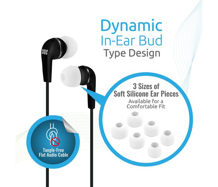 Promate Earmate-UNI1 High Quality Stereo Sound Earphone with Microphone, Black - Zoom Image 1