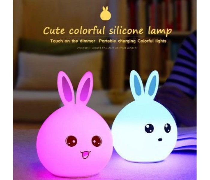 Cute Rabbit Silicone LED Night Lamp with Touch Sensor and 7 Mode Changing Colors SNL75 Assorted - Zoom Image 6