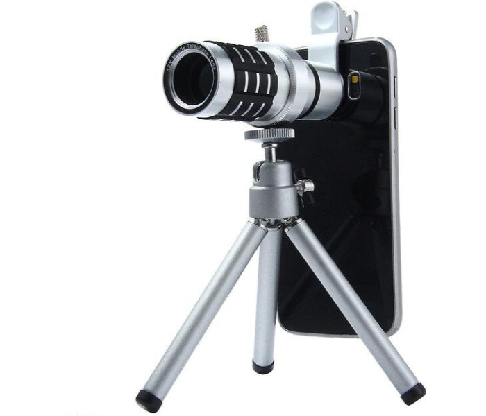 Z Tech 12X Mobile Phone Camera Clip on Monocular Long Fixed Focus Telescope Lens ZTL43 Silver - Zoom Image 1