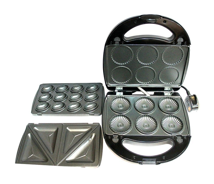 BM Satellite BM-7097 3-in-1 Snack Maker, Black - Zoom Image 1