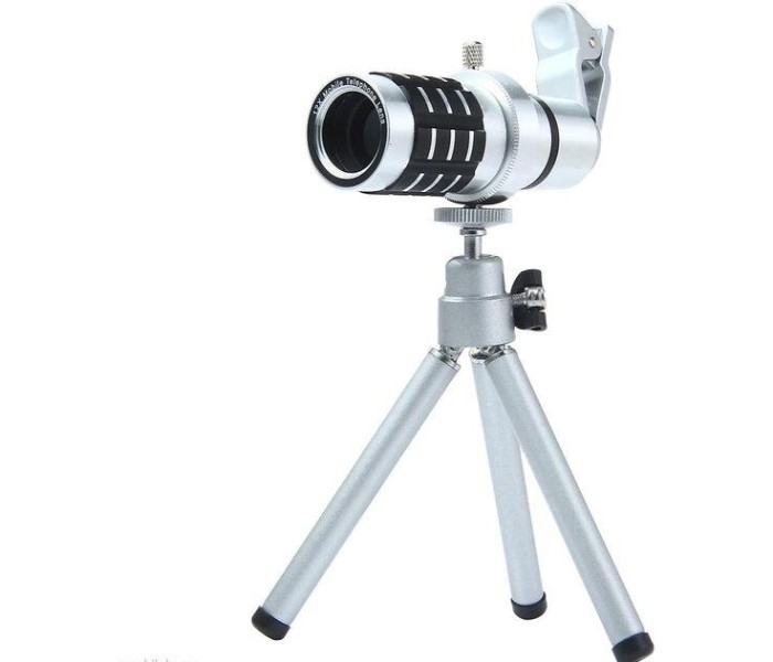 Z Tech 12X Mobile Phone Camera Clip on Monocular Long Fixed Focus Telescope Lens ZTL43 Silver - Zoom Image 2