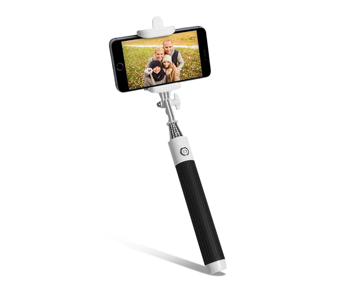 Trands TR-SHD003 Universal Wireless Bluetooth Mobile Selfie Stick Monopod - Black & White - Zoom Image