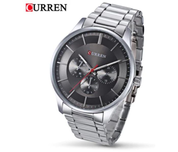 Curren 8282 Analog Quartz Watch For Men Silver and Black - Zoom Image 1