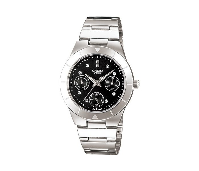 Casio LTP-2083D-1AVDF Womens Analog Watch Black and Silver - Zoom Image