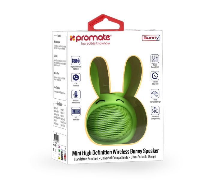 Promate Bunny Mini High Definition Wireless Bunny Speaker - Green - Zoom Image 8