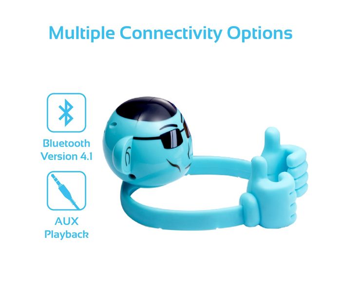 Promate Ape Mini High Definition Wireless Monkey Speaker With Smartphone Stand - Blue - Zoom Image 2