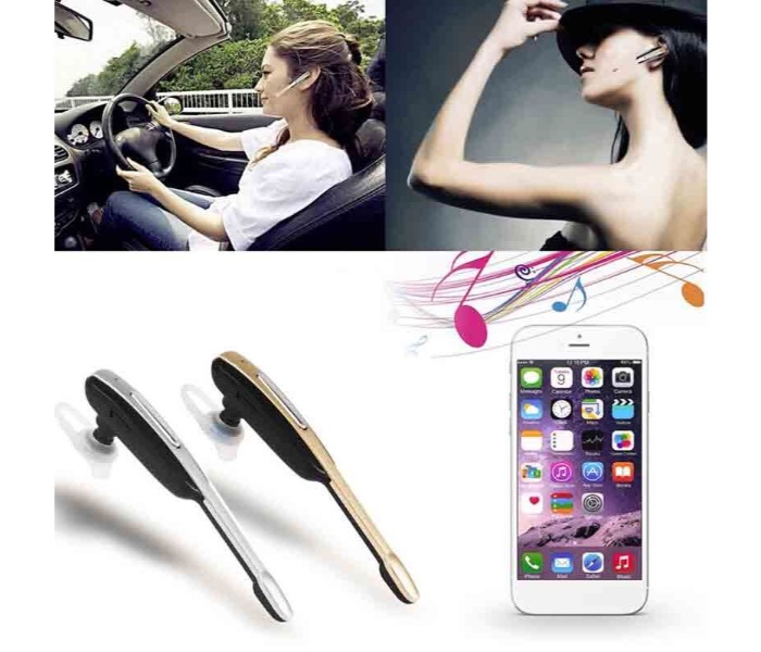 HM2000 Wireless Bluetooth Earphone with Ear Hook Silver - Zoom Image