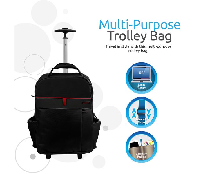 Promate Trolleypak-1 15 inch Premium Trolley Laptop Bag - Black - Zoom Image 2