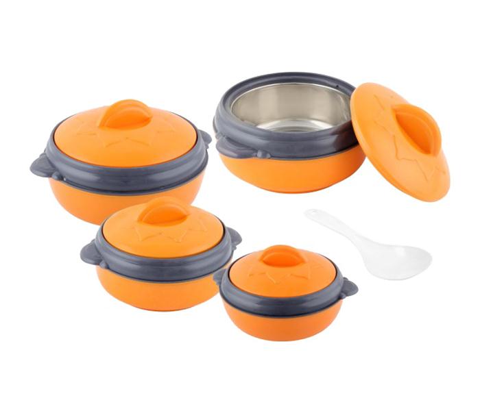 Olympia OE-2002 4 Pieces Insulated Hot Pot & Free Ladle - Orange - Zoom Image 1