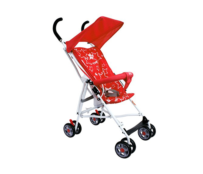 Baby Plus BP7866 Baby Stroller Buggy with Sunshade Canopy - Red - Zoom Image 1