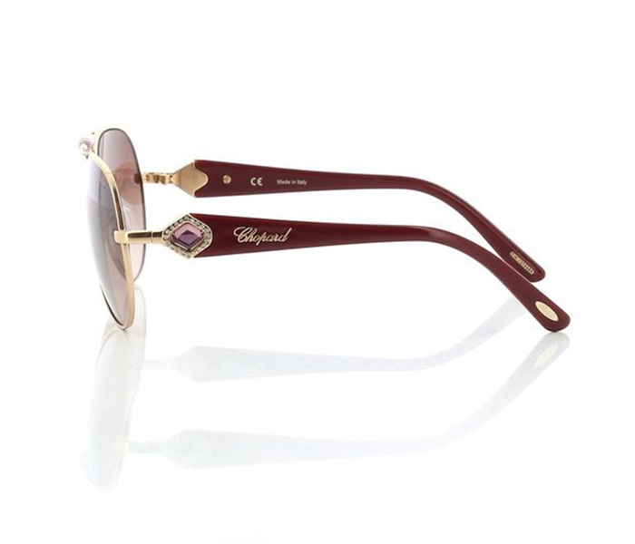 Chopard SCH997S 08FC Oval Copper Gold Frame & Grey Mirrored Sunglasses for Women - Zoom Image 3